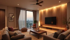 アクセントクロス テレビ背面