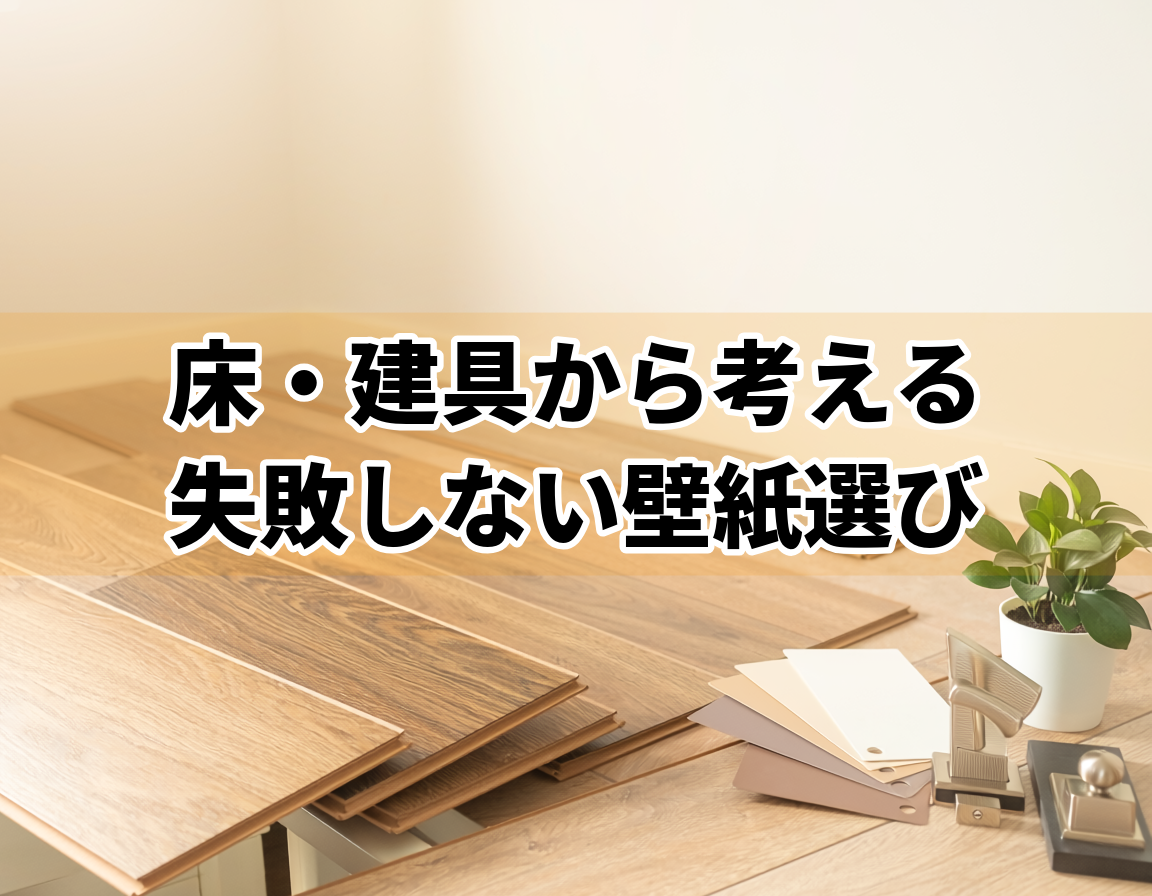 床材と建具の色に合わせて壁紙クロスを選ぶ順番のイメージ